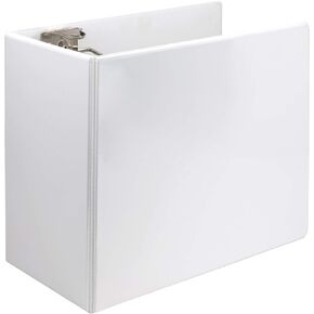 Samsill 16427 Titan Extra Large 6 Inch 3 Ring View Binder - Non-Stick Customizable Clear View Cover - Locking D-Ring - Holds Over 1250 Sheets - White