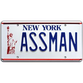 Celebrity Machines Cosmo Kramer | Assman | Metal Stamped License Plate