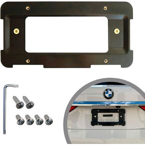 Rear Bumper License Plate Bracket for BMW 2000-2024, Plate Holder Set w 6 Screw Bolts & Wrench Kit, License Tag Mounting Kit, Quality Plate Holders