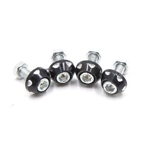 uxcell 6mm Thread Dia Gold Tone Car Motorcycle Decorative License Plate Bolt Screw 4 Pcs