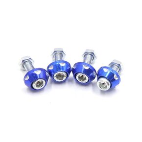 uxcell 6mm Thread Dia Gold Tone Car Motorcycle Decorative License Plate Bolt Screw 4 Pcs