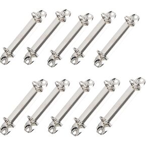 10 Packs 2-Hole Ring Binder Mechanism Replacement Kit, 2 O Rings Metal Clip Ring Binder Mechanism Loose Leaf Binding Rings for Organizers Binder Planners (for A5 B5 A4 Size, Silver Color, 25mm)