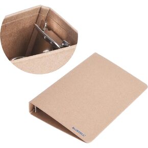 BCP 2pcs Kraft Paper 6-Holds Round Ring Binder Binding Hard Cover Protector for Journal Note Book (A6 Size)