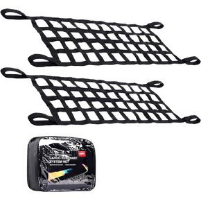 Orion Motor Tech Mesh Cargo Net 2 Pack, Rooftop Hammock Compatible with 1987-2022 Jeep Wrangler YJ TJ JK JL & Gladiator JT Jeep Wrangler Hammock Top Netting 4-Door and 2-Door