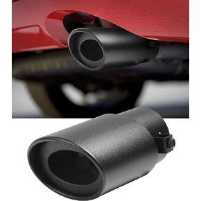 Universal Car Exhaust Tip,2.5" to 3.3" Stainless Steel Polished Finish Exhaust Slant Cut Tip,Professional Car Accessories Chrome-Plated Finish Tailpipe,Muffler Tip Replacement(Black)
