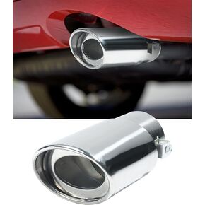 Universal Car Exhaust Tip,2.5" to 3.3" Stainless Steel Polished Finish Exhaust Slant Cut Tip,Professional Car Accessories Chrome-Plated Finish Tailpipe,Muffler Tip Replacement(Black)