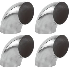 4PCS Stainless Steel Elbow 2.5" 90° Mandrel Bend Elbow-Thickness 16GA/.065" Wall, 304 Stainless Elbow Exhaust Tubing for Car Modified Exhaust Elbow Pipe, Stair Handrail