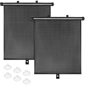 BOGI Car Window Shade (2 Pack) Car Roller Sunshade for Side Window,Car Sun Window Shade,Protect Baby,Kids and Pets from UV Rays Sun Glare,Suitable for Most Cars,SUV, Trucks,House and Office Window