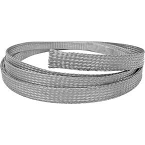 Electriduct 1/2" Stainless Steel Braided Sleeving 304SS Metal Flexible Expandable Mesh Sleeve - 10 Feet