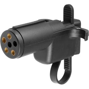CURT 57627 6-Way Round Vehicle-Side to 4-Way Flat Trailer Wiring Adapter with Tester