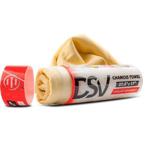 DSV Standard Premium Car Care Towel, Drying Super Absorbent Chamois Cloth for Car Wash, Spotless & Scratch and Lint Free Shine – 27.5 X 17 inches, 1 - Pack