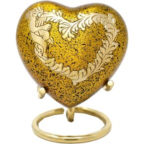Small Heart Urn for Human Ashes - Keepsake Urn with Box & Stand - Mini Red Urn Honor Your Loved One with Handcrafted Small Urn - Cremation Urn for Men & Women