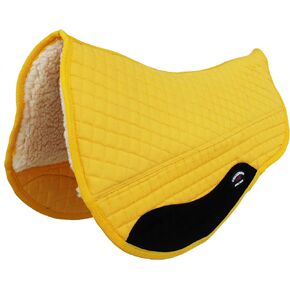 CHALLENGER Horse Western 28"x30" Fleece Lined Yellow Quilted Barrel Saddle Pad 39133
