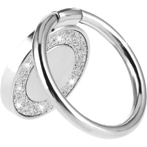 Sibba Cell Phone Ring Holder Metal Finger Ring Stand Glitter Phone Grip Round Alloy Kickstand Grip 360° Rotation 180° Flip Adjustable Compatible with Smartphone Tablets and Case