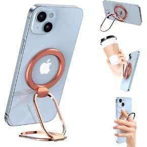 Magnetic Phone Ring Magnetic Phone Grip Phone Stand Magnetic Phone Ring Holder Finger Kickstand, Adjustable Kickstand for iPhone 14/13/12 Series(Black)
