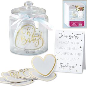 Kate Aspen Wish Heart Shaped Cards-Perfect for Weddings & Baby Showers Blessing Jar, One Size, gold, white
