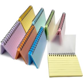 8 Packs Index Cards, Ruled Spiral Bound Revision Flash Record Cards Note Taking Paper - 8 Colors - 5x3 Inches each Index Cards