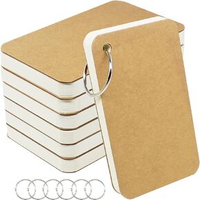 6 Pack 360 Pcs 3x5 Inch Lined Flash Cards with Binder Rings (60 Sheets Each Pack), Ruled Index Cards Study Cards 3x5 Lined Note Cards for Studying, School, Memory