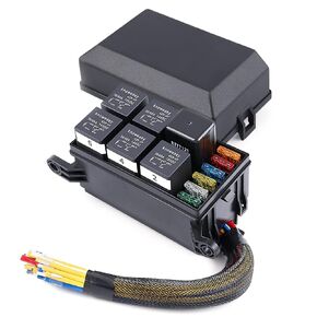 Knoweasy Pre-Wired 12V Fuse and Relay Box for Automotive Vehicles - Waterproof 11 Way ATC/ATO Fuse Block and 6 Slot 4 Pin Relay Panel | Ideal for Cars, Boats, and Marine Use