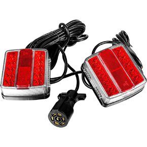 2 Pcs Magnetic Trailer Lights for Towing,Trailer Light Kit with 7-Pin Plug, Trailer Lights Magnetic IP68 Waterproof, 24-Foot Cable, DOT Certified