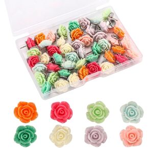 100Pcs Sunflower Pushpins Decorative Floret Push Pins with Bottles, Colorful Flower Thumb Tacks for Bulletin Board, Cork Board, Photo Wall, Office or Home