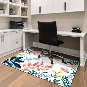 Shellwei Office Chair Mat for Hardwood Floor Floral Pattern Desk Chair Mat 36 x 48 Inches Floor Mat Easy Glide on Hard Floors Mat for Office Home Under Desk Chair