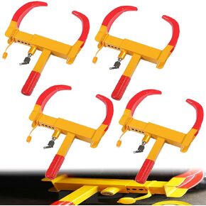 munirater 4 حزمة مكافحة سرقة قفل العجلة قابل للتعديل الإطارات المضادة للسرقة قفل مقطورة قفل عجلة المشبك الإطارات مخلب مقطورة سيارة شاحنة سحب ث / 4 مفاتيح in Kuwait