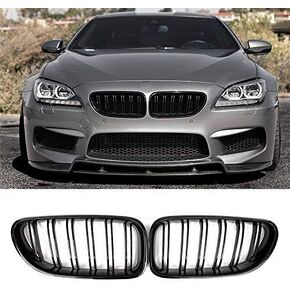 Front Grille, Kidney Grill Replacement for BMW 2012-2017 6 Series F06 F12 F13 (ABS, Gloss Black)