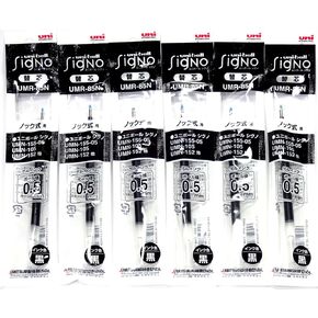 Uni-ball Ballpoint Pen Black Ink Refills(UMR85N.24), 0.5mm, for Signo 207 Retractable Pen(UMN-207-05) ,× 6 Pack/total 6 pcs (Japan Import) [Komainu-Dou Original Package]