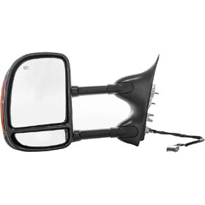 Dependable Direct Right Passenger Side Mirror for 2001-2005 Ford Excursion, 2003-2007 Ford Super Duty - F-250, F-350, F-450, F-550 - Power Operated, Manual Folding Replacement Mirror - FO1321268