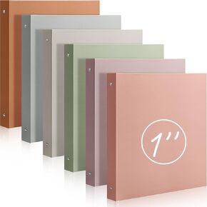6 Pcs 3 Ring Binder, Heavy Duty Round Binders with 2 Inside Pockets, Holds 8.5" x 11" Paper, for Office Home and School Use(Classic Color, 2 Inch) in Saudi Arabia