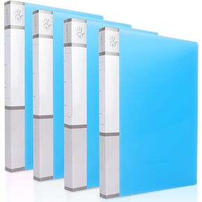 NatureTouch 3 Ring Binder, 1 Inch Binder Organizer Holds 8.5’’ x 11’’ Paper with Tag, Clear View Binder with Clear Pocket Sleeves - Translucent Blue, 4 Pack