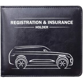 CANOPUS Car Registration and Insurance Holder with Magnetic Closure, Car Document Holder, Vehicle Glove Box Organizer, Wallet for Auto, Motorcycle, Truck, 1 Holder with 2 Sets of EZ Pass Strips, Car