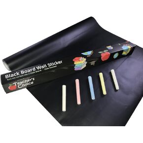 Teacher's Choice Self-Adhesive Chalkboard - Blackboard Wall Sticker - Over 6.5 feet Long (78.7" × 17.7") Chalk Included