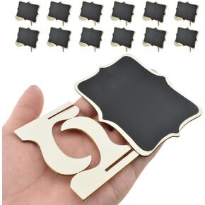 Hahiyo 2.78 x 2 Inch Mini Chalkboard Clip Help Marking Nice Display Easy Writing Quick Switch Reusable Rectangle Wooden Message Board Labels Signs 18 PCS for Party Food Tag Memo Note Organize Pantry