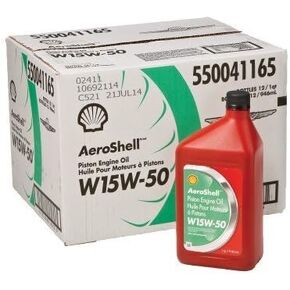 Aeroshell SHAEW155-12 15W50 Shell Aviation Oil, 1 Quart, 12 Pack