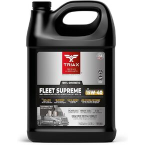 Triax Fleet Supreme 15W-40 API CK-4 Full Synthetic Diesel Engine Oil | Friction Optimized and Boosted with Molybdenum & Nano-Boron | Superb Powerstroke Performance (1 Gallon)