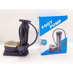 Bike Pump with Pressure Gauge Durable Mini Balloon Foot Pump for Inflating 160 PSI high Pressure, Automatically Reversible Presta & Schrader, Portable Bike Pump with Basketball Pump Needle