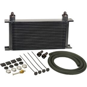 Derale 13403 Series 10000 Stacked Plate Transmission Oil Cooler 19 Row,Black