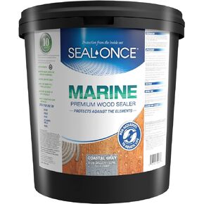 Seal-Once Marine Premium Wood Sealer - Waterproof Sealant - Wood Stain and Sealer in One - 1 Gallon & Bronze Cedar