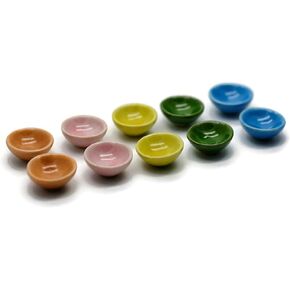 1 Set of 10 Mixed Colorful Ceramic Plates, and Bowls Handmade for Home Decoration can be a Wonderful Addition to Your Kitchen or Dining Area.