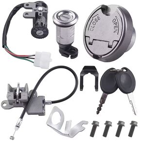 Ignition Switch Key Gas Tank Cap Saddle Lock Set fit for GY6 50cc Scooter Moped TaoTao Peace Roketa Jonway NST Tank