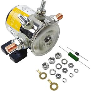 36 Volt #70 Series Continuous Duty Solenoid Relay Nickel-Plating with Resistor & Diode Kit | Fit for EZGO Electric Golf Cart, Upgrade Mount Bracket | OE# 27855G01 11761G1 27855G02 31680G1 3016