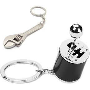 Gearbox Keychain Six Speed Transmission Stick Shift Fidget Toy Automotive [BONUS: Mini Monkey Wrench Keychain]