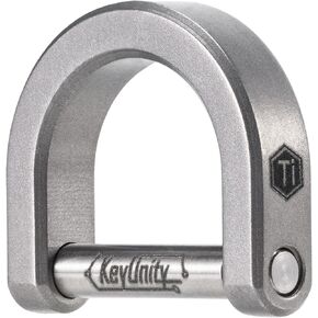 KeyUnity KA17 Titanium D Ring Key Shackle, U Shape Key Ring Horseshoe Clasp for Car Fob, DIY Leather Key Organizer Keychain (Black, M)