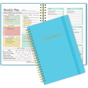 A5 Weekly Planner, Planner Notebook, Undated Daily Planner, 5.7 x 8.3in To Do List Planner, Weekly Goals Notebook, Student Planner for Office/Business, Planner Notebook for Work