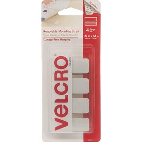 العلامة التجارية VELCRO - شرائط تثبيت قابلة للإزالة، تعليق خالي من التلف، 1 3/4 بوصة × 3/4 بوصة، عبوة من 4 قطع