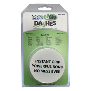 Pro Tapes U-Gl Uglu U Adhesive Dash Roll (200 Pieces) Adheisive Strip, Clear