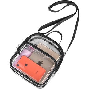حقيبة كروس شفافة معتمدة من الاستاد، حقيبة حمل شفافة مع حزام للحفلات الرياضية وألعاب صالة الألعاب الرياضية in Kuwait
