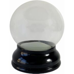 Clear DIY Empty Snow Globe kit Glass Water Globe Jar with Resin Base -3.9 Inch Diameter